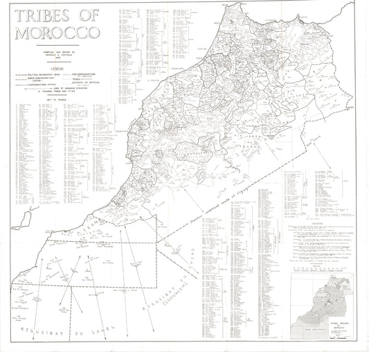 Carte "Tribes of Morocco 1958"